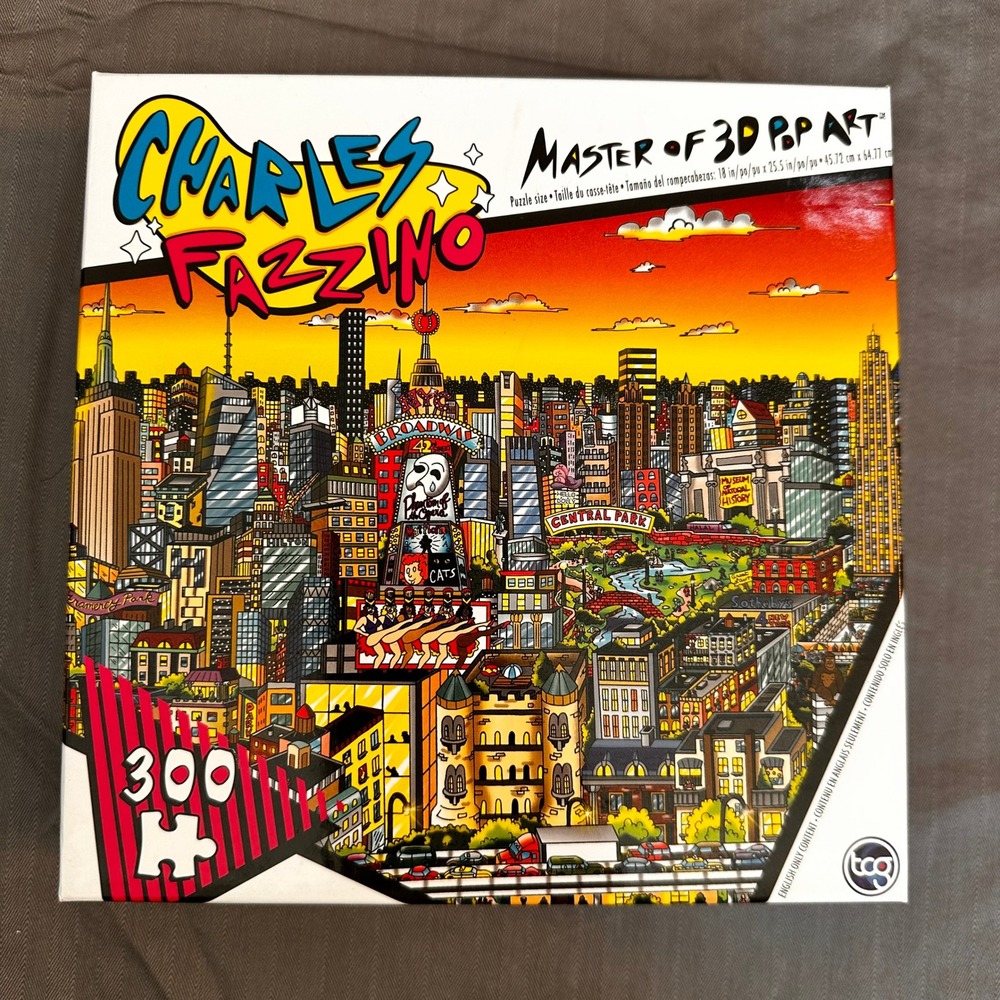 Charles Fazzino As Dusk‎ Falls over NYC 300 Piece Puzzle 3D Pop Art TCG 10261